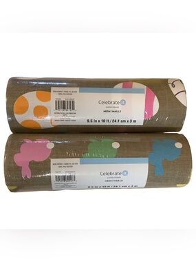 Celebrate it Easter Mesh Bunnies  & Eggs 2pcs Non-Wired 9.5 in x 10 ft each New